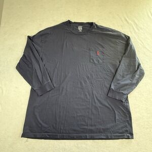 POLO RALPH LAUREN CREW T-SHIRT -2XB BIG‎ NAVY BLUE HEATHER Red PONY -POCKET
